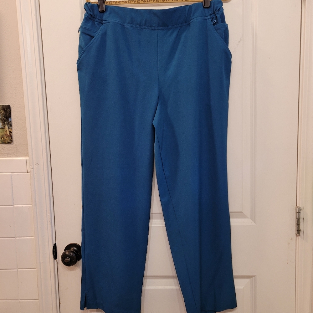 Climate Right Cuddl Duds Teal Carribean Blue Scrub Pants Sz XLP